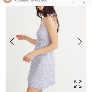 Blue and white gingham madewell dress